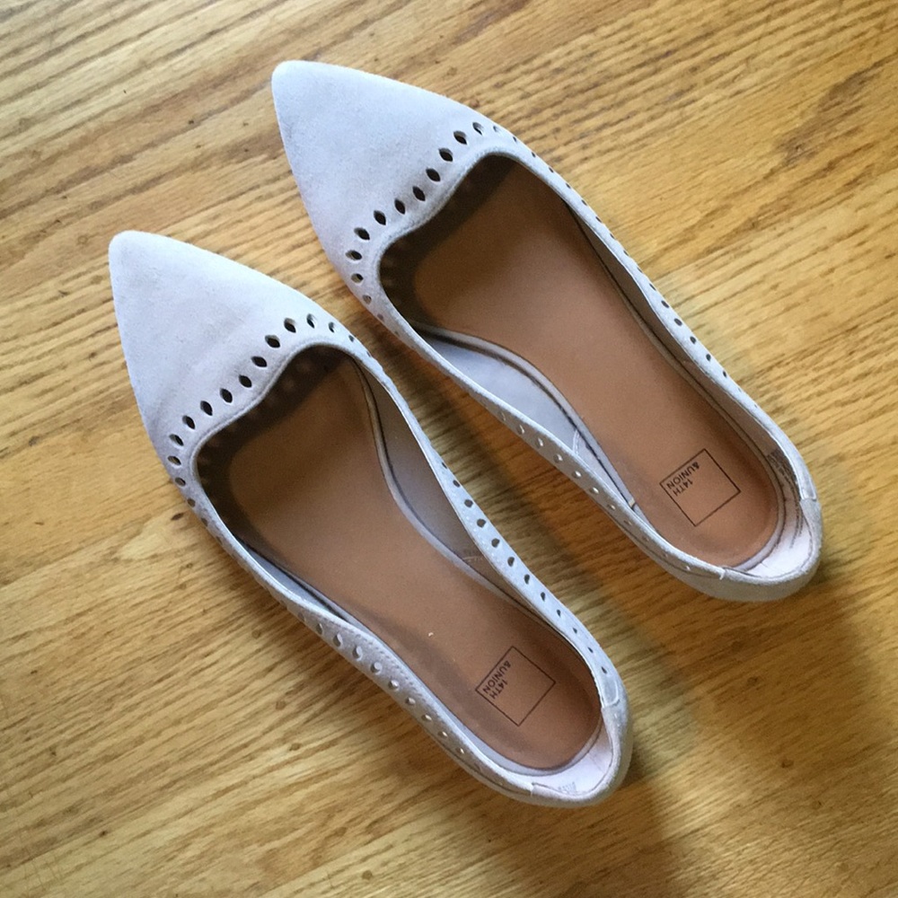 Blush leather flats